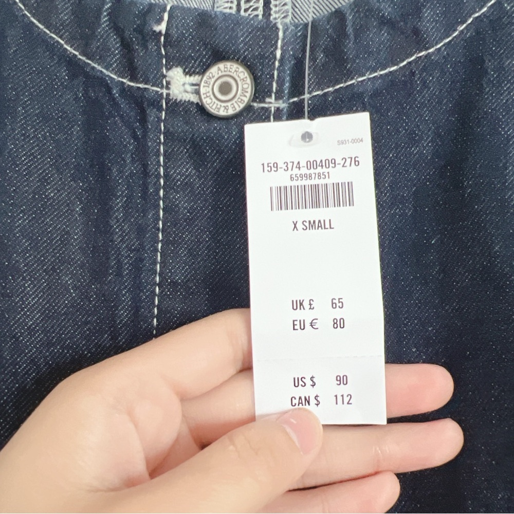 NWT Abercrombie & Fitch Mara Fitted Adjustable Denim Mini Dress - Picture 5 of 8